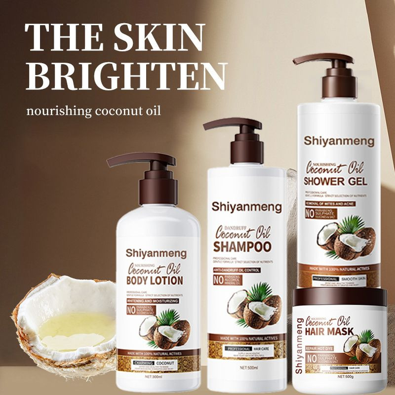 OEM Quenching Plus Coconut Curly Hair Set Dandruff Removal with Coconut Oil Honey and Citrus Oil