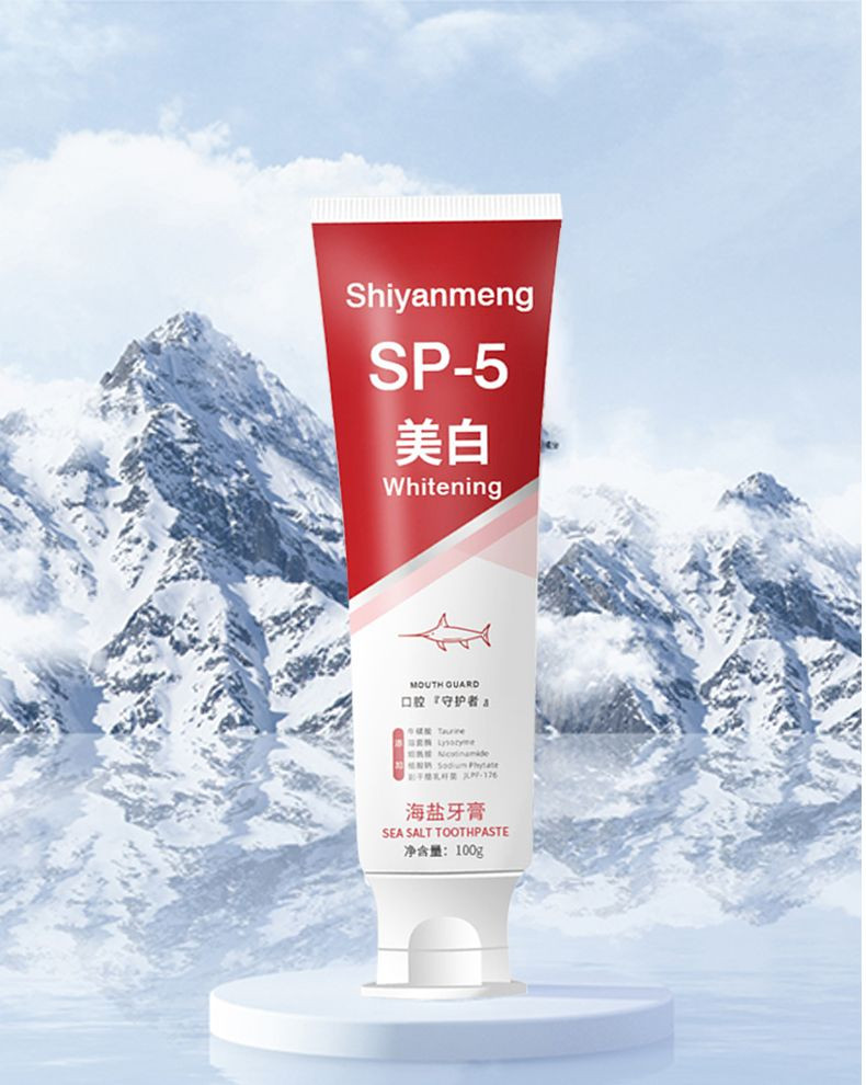Sea salt whitening toothpaste SP5 removes stains and brighens breath