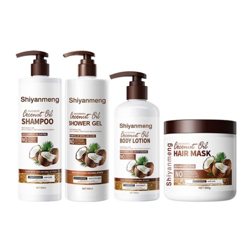 OEM Quenching Plus Coconut Curly Hair Set Dandruff Removal with Coconut Oil Honey and Citrus Oil