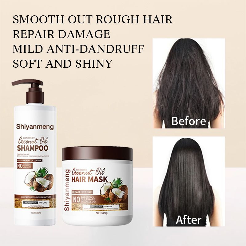 OEM Quenching Plus Coconut Curly Hair Set Dandruff Removal with Coconut Oil Honey and Citrus Oil