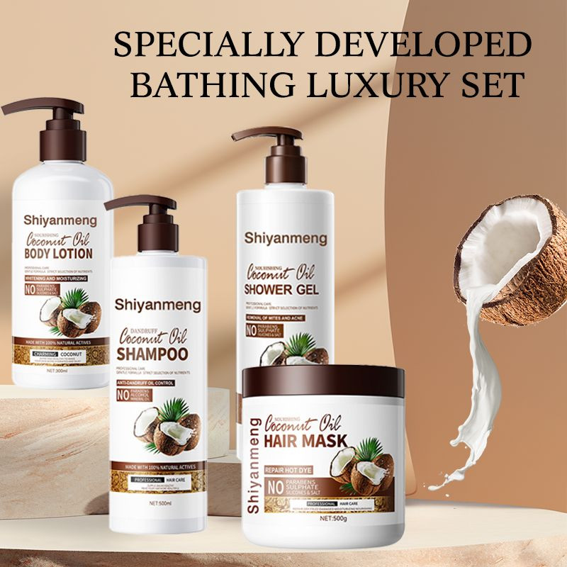 OEM Quenching Plus Coconut Curly Hair Set Dandruff Removal with Coconut Oil Honey and Citrus Oil