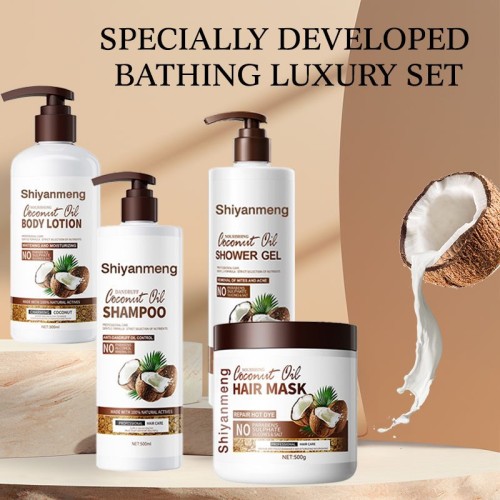 OEM Quenching Plus Coconut Curly Hair Set Dandruff Removal with Coconut Oil Honey and Citrus Oil